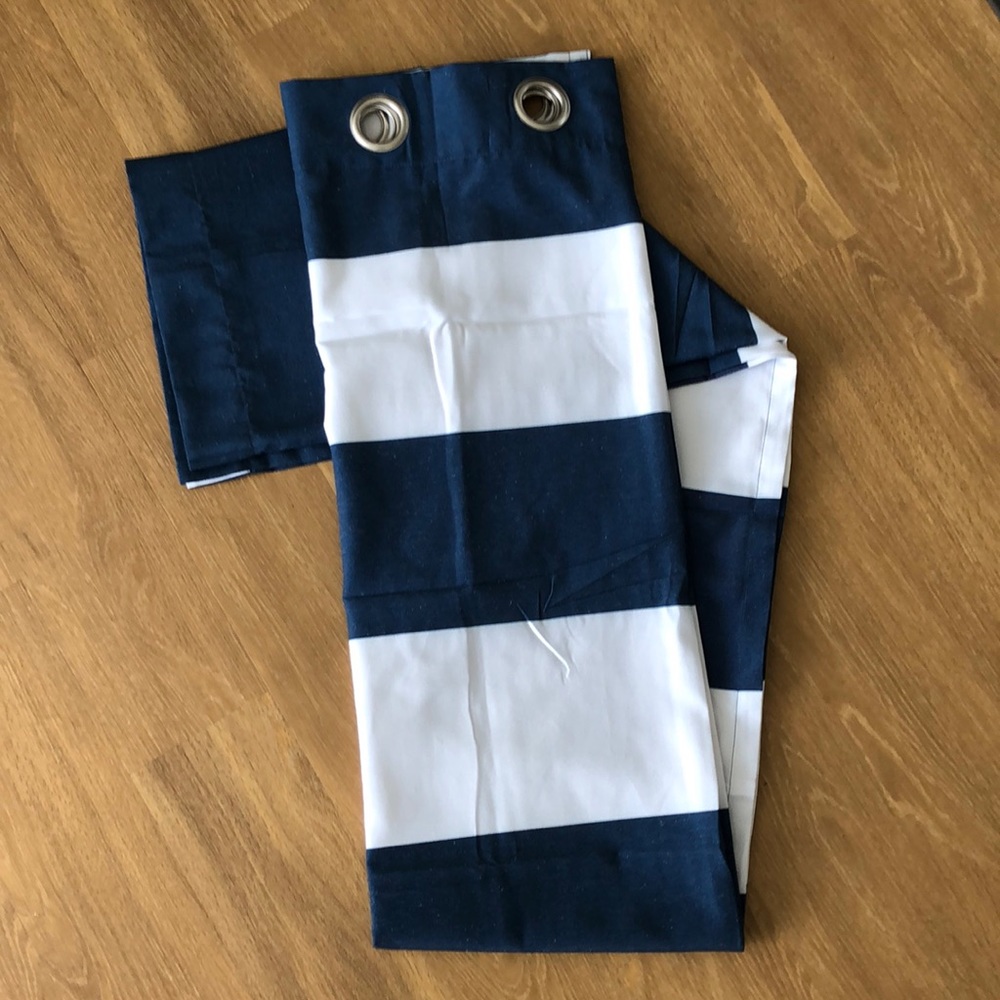 Navy and White Nautical Striped Curtains